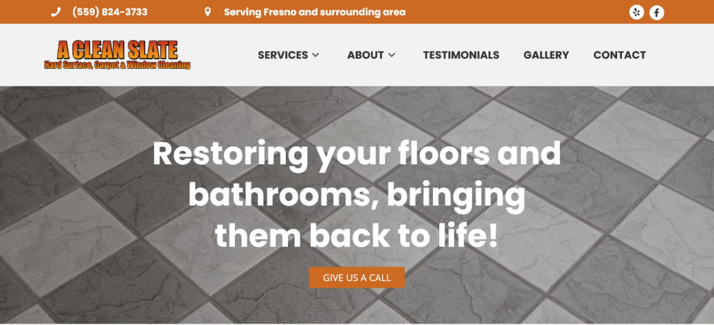 A Clean Slate home page - carpet cleaning in Fresno